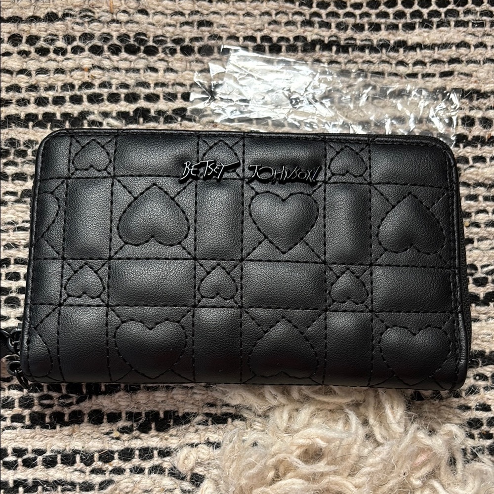 Betsey Johnson Black Quilted Wallet